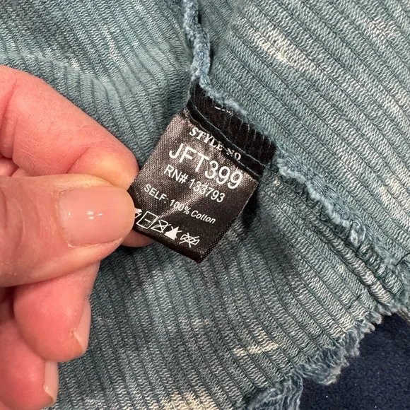 POL Teal Corduroy Jacket with Frayed Hem- it’s slightly brighter than in the pic - Picture 7 of 10